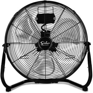 lot 3720 image: Simple Deluxe 12 Inch 3-Speed High Velocity Heavy Duty Metal Industrial Floor Fan Oscillating Quiet for Home, Commercial, Residential, and Greenhouse Use, Outdoor, Indoor, Black