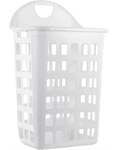 lot 1687 image: Laundry Hamper With Wheels - White