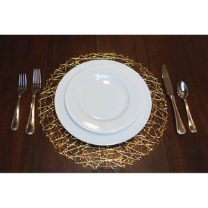 lot 3698 image: 5 Packages - DII Woven Paper Round Kitchen Placemat Set, 15 Diameter, 100% Woven Paper, Set of 6pkg