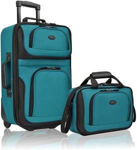 lot 1694 image: U.S. Traveler Rio Rugged Fabric Expandable Carry-On Luggage Set, Teal, 2-Piece