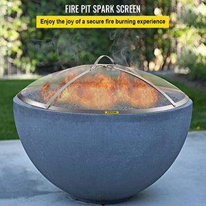 lot 7607 image: VEVOR Fire Pit Spark Screen, 30-inch Diameter Spark Screen Cover, Stainless Steel Firepit Mesh Screen, Round Spark Screen with Handle, Mesh Design Spark Guard Perfect for Patio Fire Pit