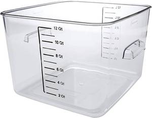 lot 6980 image: Rubbermaid Commercial FG631200CLR 12 qt Space Saving Food Storage Square Container, Clear