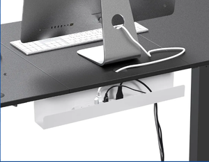 lot 6973 image: Monoprice Under Desk Cable Tray - Steel With Power Supply and Wire Management - Workstream Collection