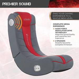 lot 3664 image: X Rocker Extreme 2.0 Gaming Rocker Chair with Audio System, 26 x 17.5 x 17, BlackRed