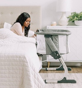 lot 7574 image: Baby Delight Beside Me Dreamer Bassinet & Bedside Sleeper - Charcoal Tweed Fashion - Designed for Babies 0-5 Months