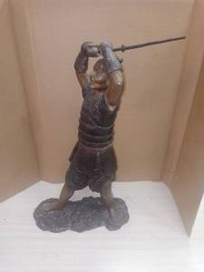 lot 1006 image: Vintage Japanese Bronze Statue With A Practice Baton