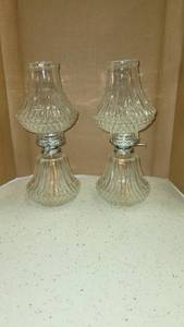lot 1206 image: Lot of 2 lamplight farms oil lamps