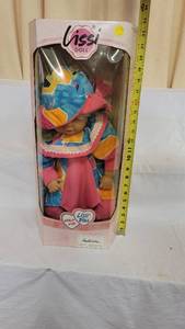 lot 3052 image: Lissi doll-pink blue orange dress