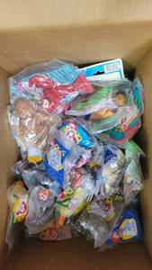lot 3098 image: Box lot of McDonalds stuffed animals and Toy story toys