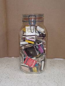 lot 4046 image: Vintage Ermetico Italian Glass Jar With Old Matches