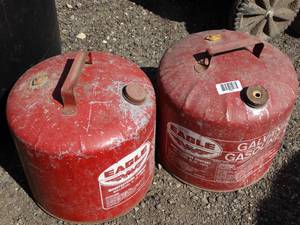 lot 1793 image: Two Vintage Metal Gas Cans