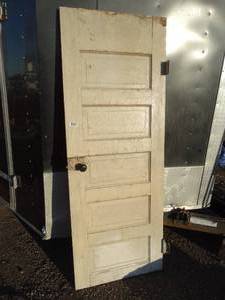 lot 1905 image: 5 Panel Antique Wood Door