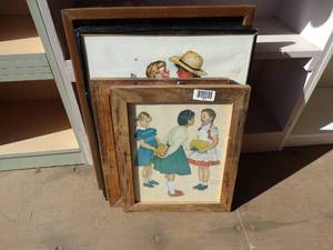 lot 1927 image: Framed Norman Rockwell Posters  Wall Art
