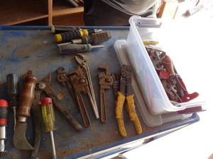lot 1938 image: Wide Variety of Hand Tools  Wrenches  Pliers  Drivers