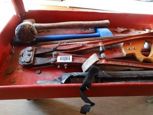 lot 1995 image: Bolt Cutters  Saw  Mallet  Axe & Misc Tools