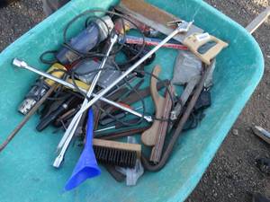 lot 29926 image: 4 way Lug wrench  Files  Heat Gun  Saw  Misc Tools Lot