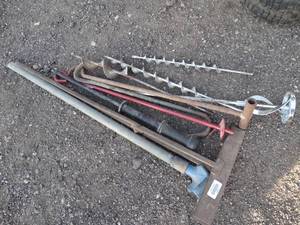 lot 29966 image: Small Auger  Paint Mixer Bits  Pry-bar  Hooks  Etc