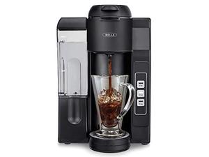 lot 7672 image: bella single serve coffee maker, dual brew k-cup pod or ground coffee brewer, adjustable drip tray for personal travel mugs