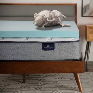 lot 7684 image: Serta Memory Foam Mattress Topper, Queen