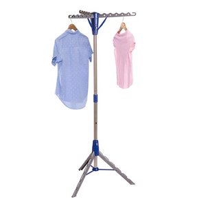 lot 7685 image: Honey Can Do 64 High Tripod Drying Rack, ChromeBlue