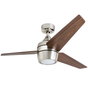 lot 7721 image: Honeywell Eamon 52 Modern Brushed Nickel Remote Control Ceiling Fan with Integrated LED Light, 3 Blade