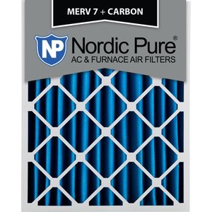 lot 7722 image: 20x25x4 (3 58) Pleated Air Filters MERV 7 Plus Carbon Qty 2