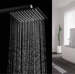 lot 7726 image: 9 Square Ceiling Mount Rainfall LED Shower Head, include Shower Arm