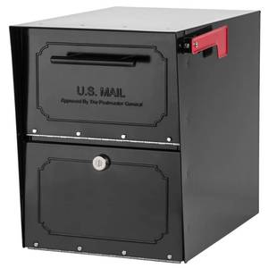 lot 7729 image: Oasis Classic Extra Large High Security Post Mount Mailbox Black