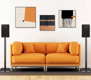 lot 7743 image: Speaker Stand, Speaker Mount, Small Speakers, Bookshelf Speakers, Load Capacity 11.0 lbs (5 kg), Adjustable Height