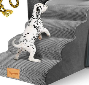 lot 10796 image: Topmart High Density Foam Dog Steps 4 Tiers (Non-Slip) Grey