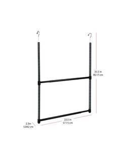 lot 16006 image: Oceanstar 2-Tier Portable Adjustable Closet Hanger Rod