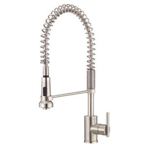 lot 16007 image: Parma 1H Pre-Rinse Spring Spout Kitchen Faucet 1.75gpm Stainless Steel