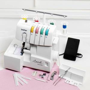 lot 16008 image: Brother 1034D 3 or 4 Thread Serger with Easy Lay In Threading, White