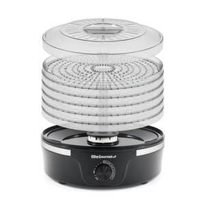 lot 16011 image: Elite Gourmet Broken Lid - 5-Tier Food Dehydrator - Black