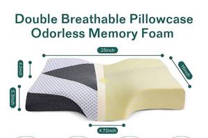 lot 16012 image: Cervical Pillow for Neck Pain, IKSTAR Memory Foam Neck Pillow.