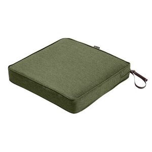 lot 16017 image: Classic Accessories Montlake FadeSafe Water-Resistant Patio Chair Seat Cushion, 21 x 21 x 3 inch, Heather Fern