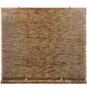 lot 16023 image: Radiance Cord Free, Roll-up Reed Shade, Cocoa, 72 W x 72 L