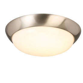 lot 30274 image: Portfolio 11-in W Brushed Nickel LED Ceiling Flush Mount