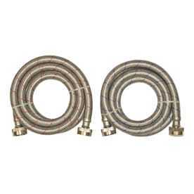 lot 30044 image: EASTMAN 2-Pack 6-ft 1500-PSI Stainless Steel Washing Machine Connectors