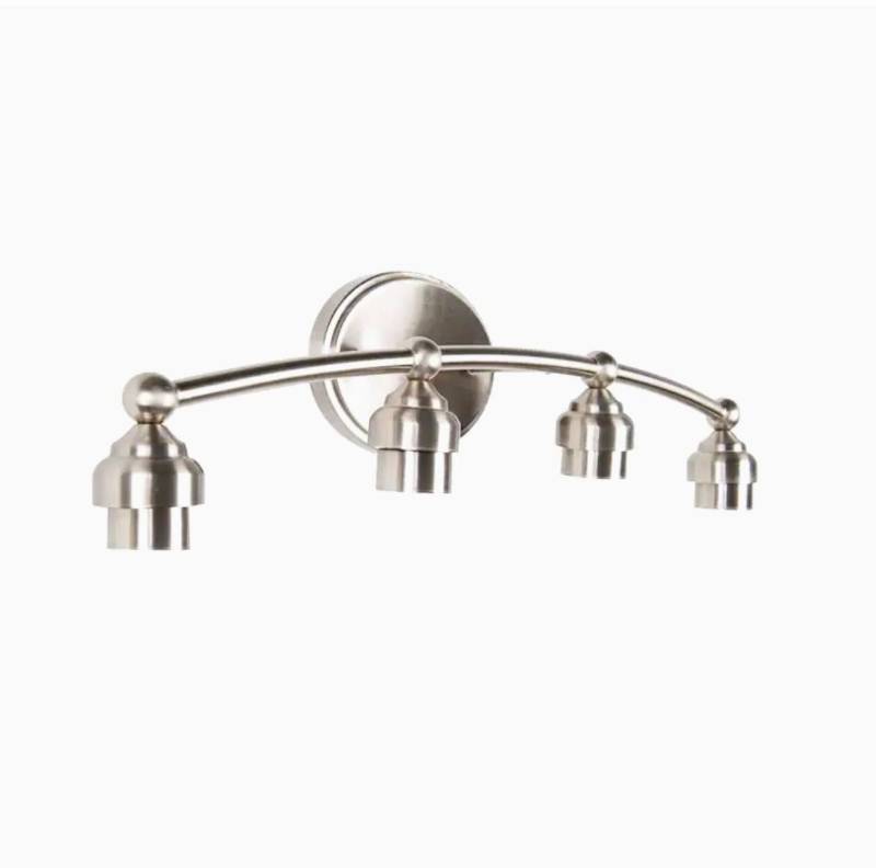 lot 30315 image: Style Selections 4-Light Nickel Transitional Vanity Light