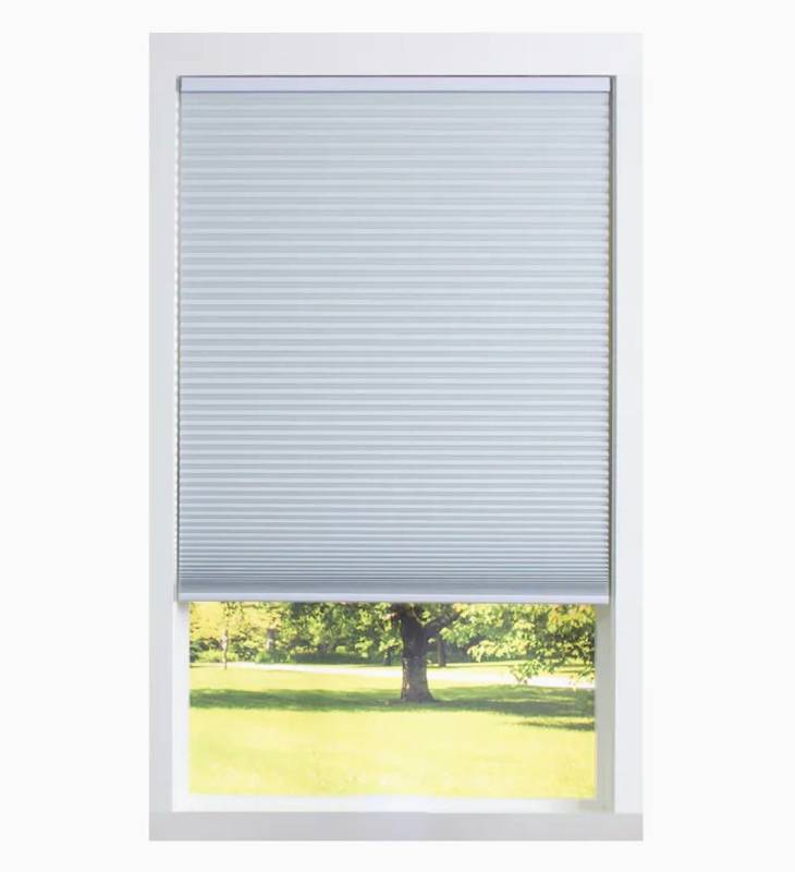 lot 30174 image: allen  roth 35-in x 72-in White Light Filtering Cordless Cellular Shade