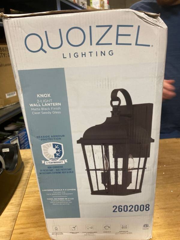 lot 30254 image: Quoizel Lighting 2-light wall lantern matte black finish