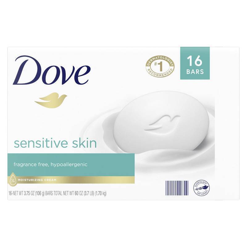 lot 29258 image: Dove Beauty Bar, Sensitive Skin, 3.75 Ounce (10 Count)