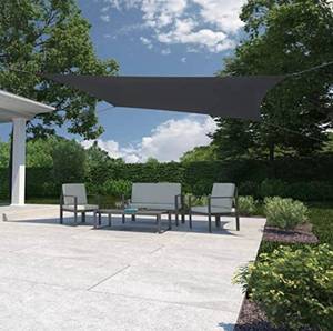 lot 30482 image: Coolaroo Sun Shade 13 X 7 Pewter Rectangle Shade Sail M61e