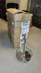 lot 4623 image: (12) 6.69in Diameter Chrome Condiment Caddies