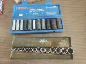 lot 6012 image: 2 Socket Sets - 12 Drive - Deep Well and Shallow