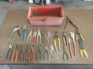 lot 6019 image: Red Toolbox with Pliers