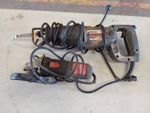 lot 6125 image: reciprocating saw and grinder