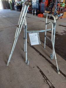 lot 6182 image: crutches, cane and walker