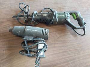lot 6190 image: reciprocating saw and hot air gun
